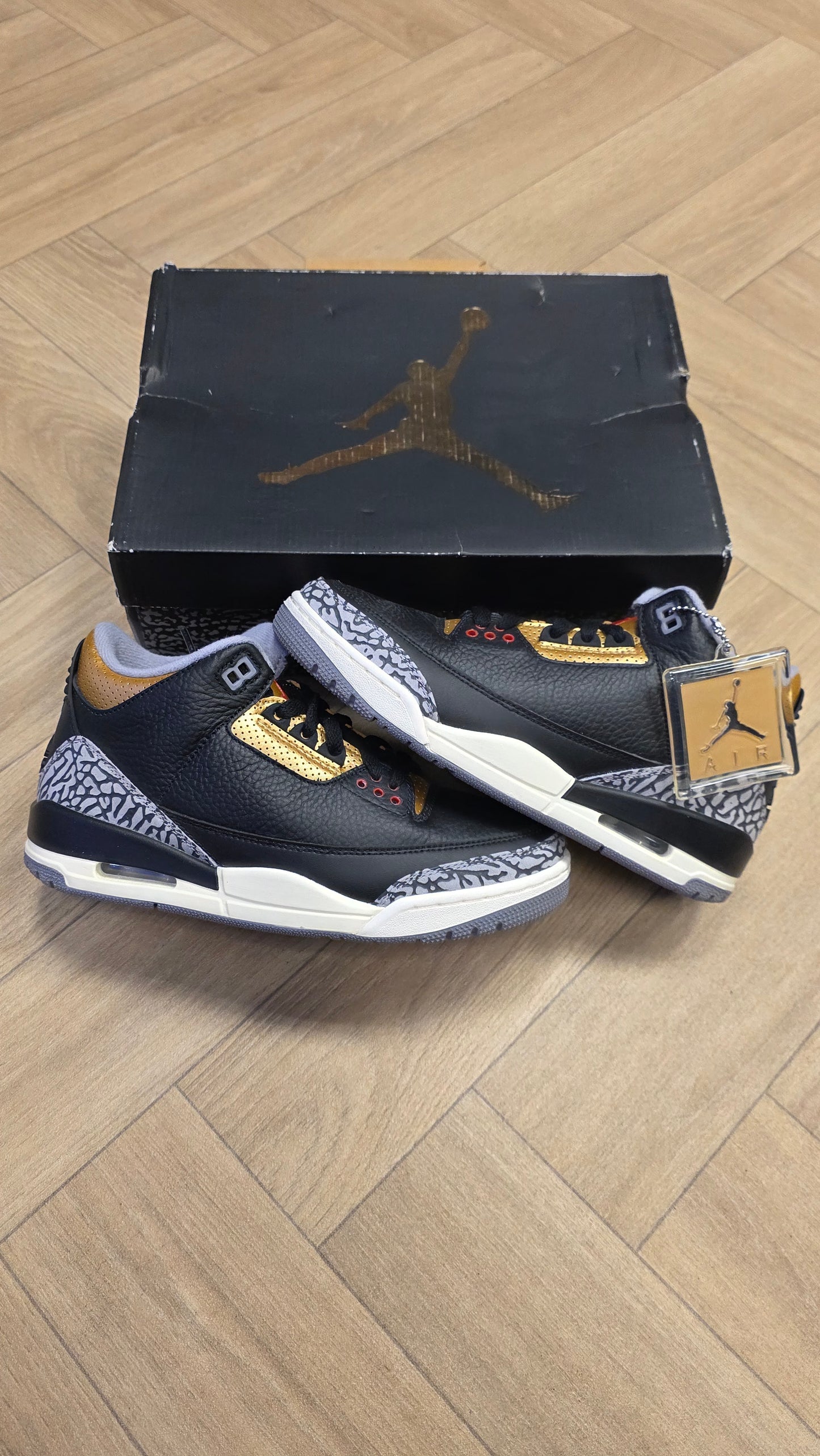 Jordan 3 Black Cement Gold