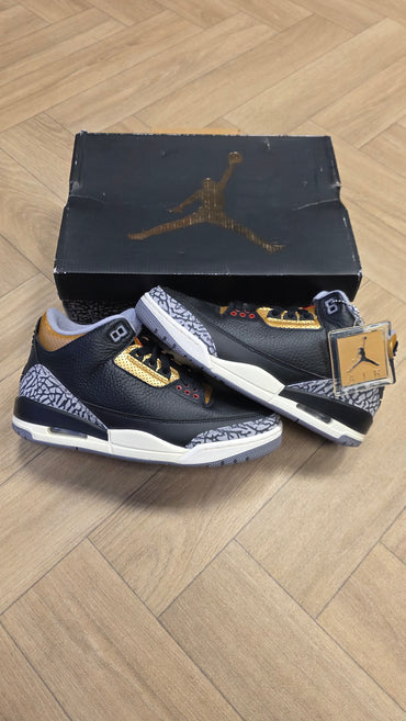 Jordan 3 Black Cement Gold