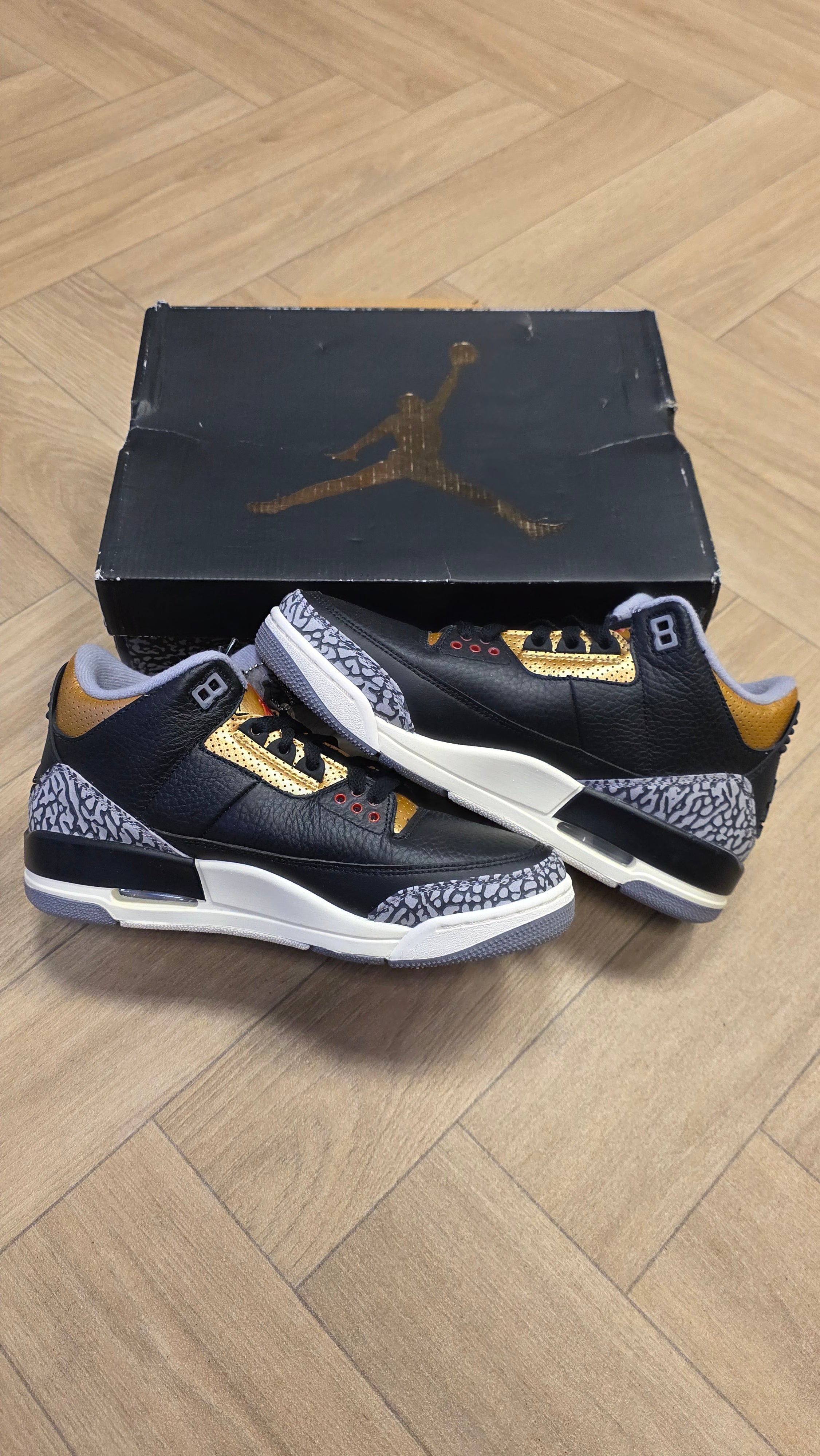 Jordan 3 Black Cement Gold